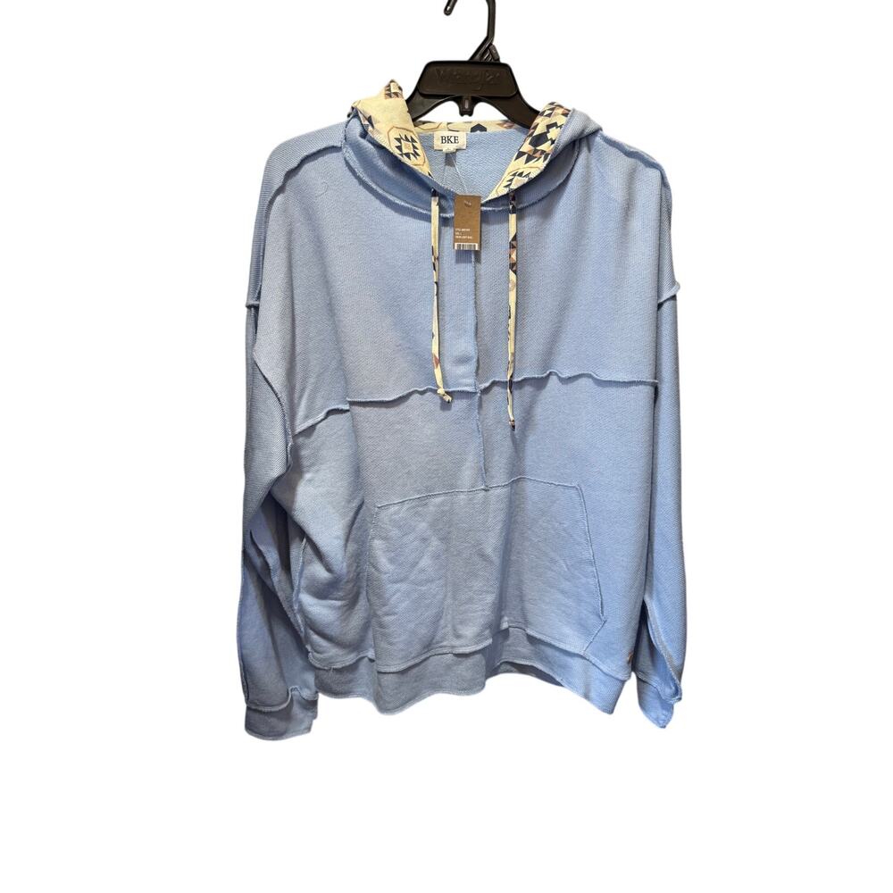 NWT BKE Exposed Seams Hoodie with Contrast Inner Hood Size L